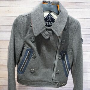 Superdry Military Style Wool Jacket Size Small